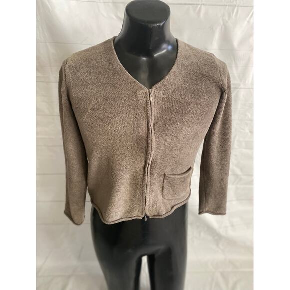 J. Jill Cardigan Sweater Women’s Small Full Zip Long Sleeve Moss Color Shacket - Picture 1 of 10